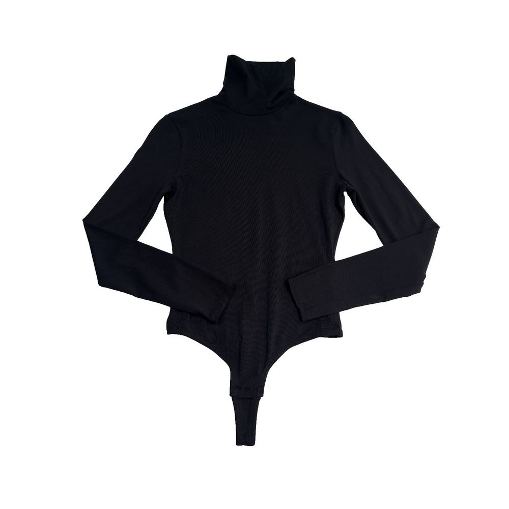 Madewell Black Fitted Long Sleeve Turtleneck Bodysuit Size S - Picture 5 of 11